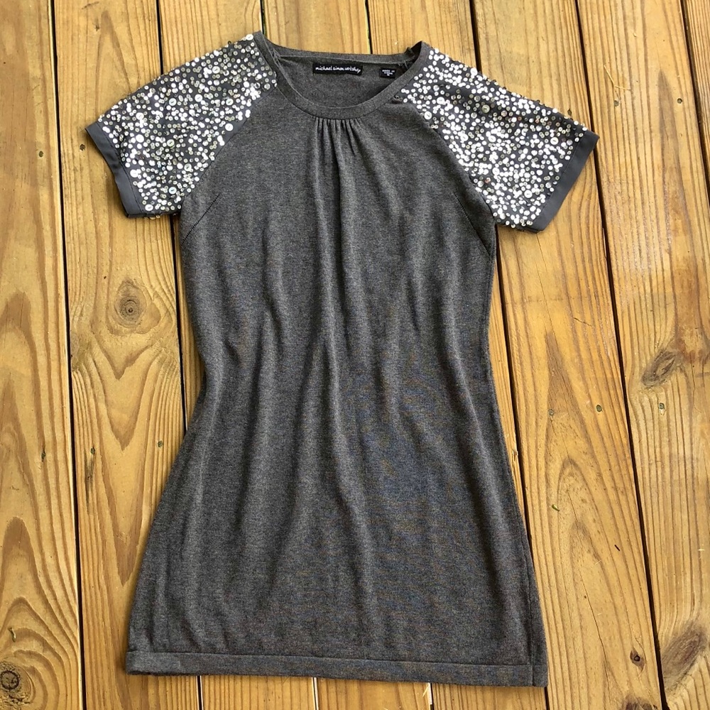 Capped Sleeve Sweater Dress